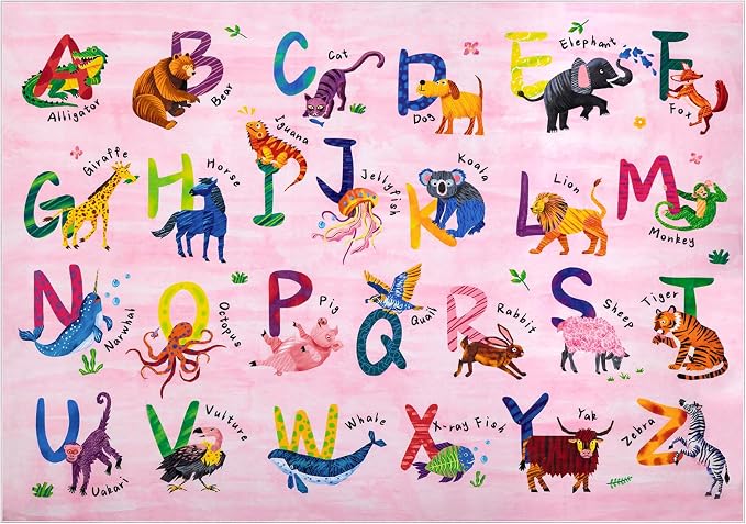 4x6 ABC Classroom Rug for Kids Playroom, Alphabet Rug - Image 4