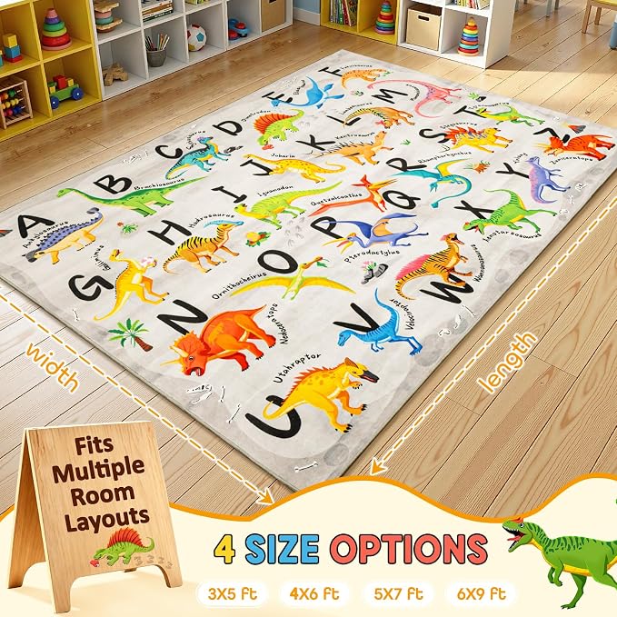 5x7 ABC Classroom Rug for Kids Playroom, Alphabet Rug - Image 8