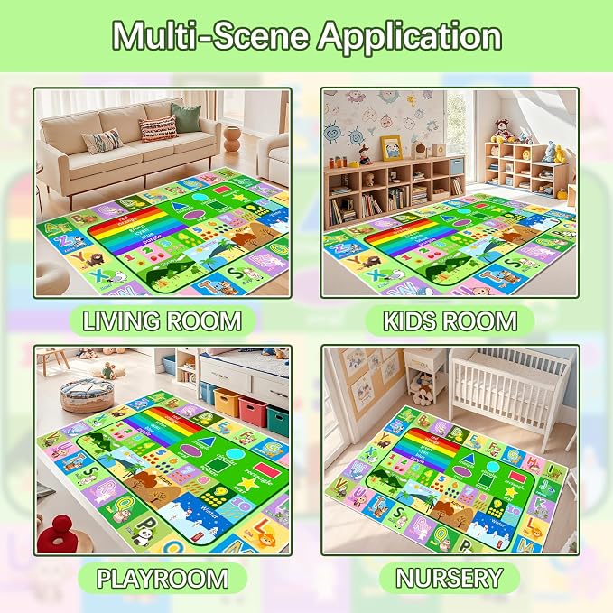6x9 Kids Alphabet Rug, Large Non-Slip ABC Alphabet Carpet - Image 6