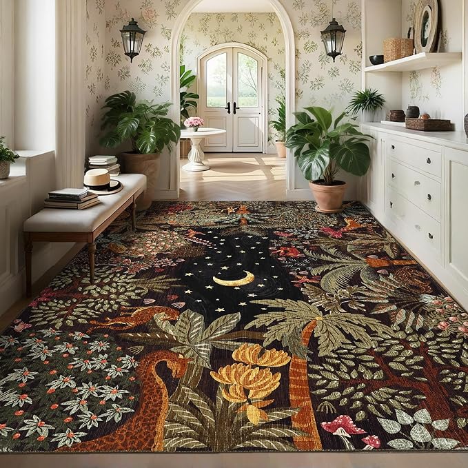 GarveeHome 6x9 Area Rug Jungle Brown Washable Rugs - Image 3