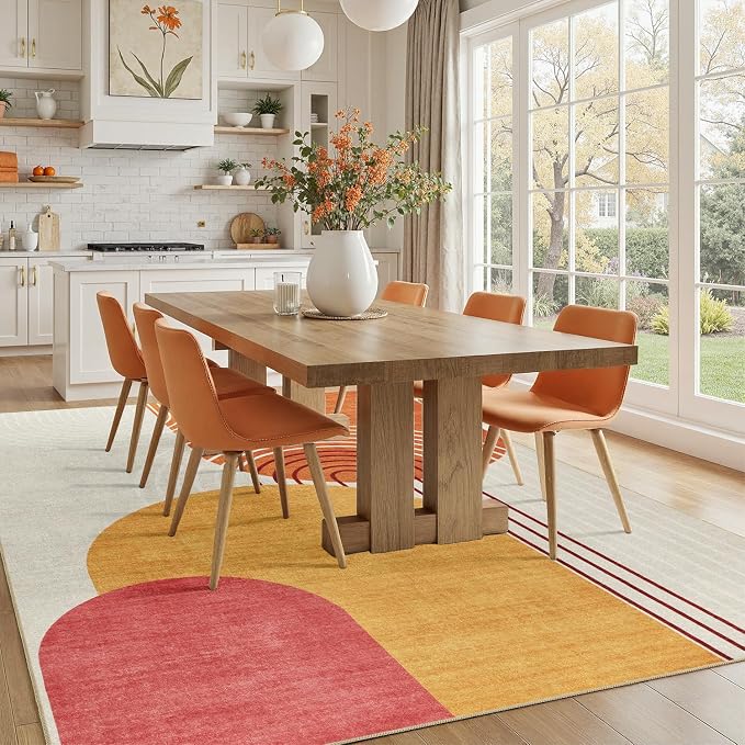 DCX Abstract Machine Washable 6x9 Rug, Mid Century Modern Rug - Image 5