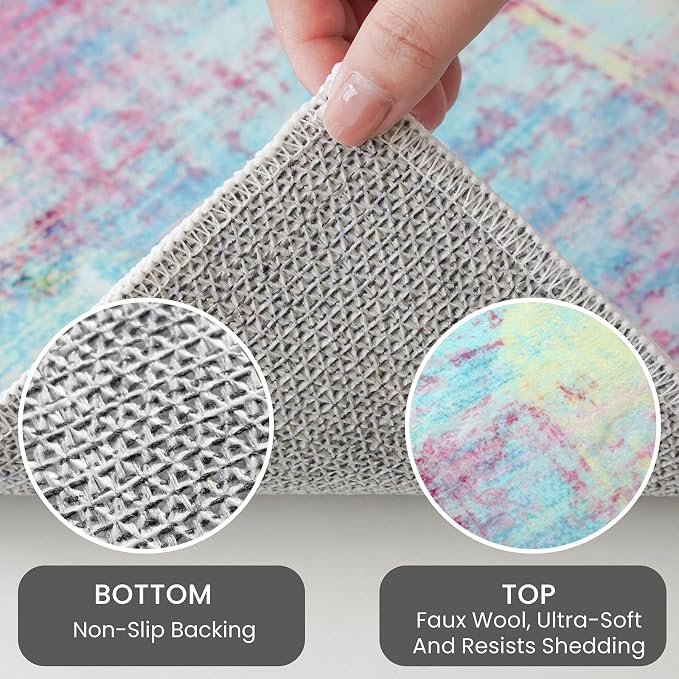 IOHOUZE Abstract Runner Rug 2x7 Ft Washable Runners - Image 4