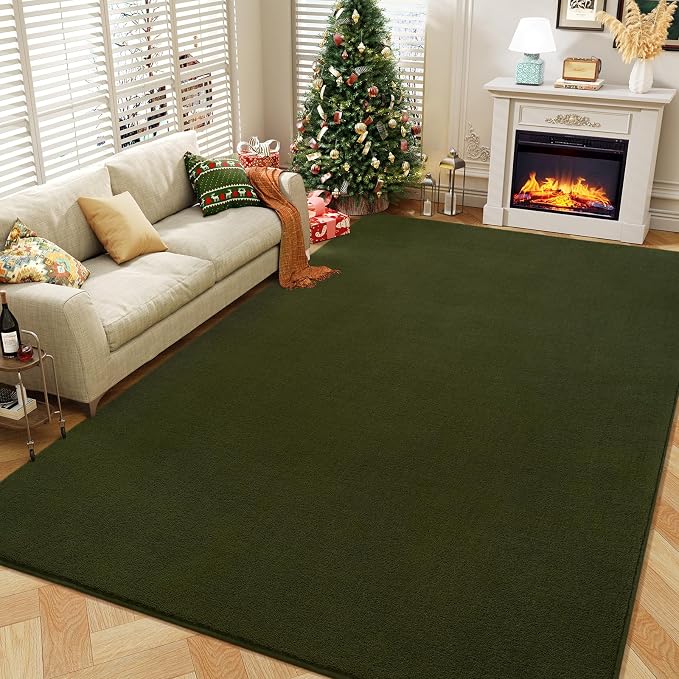 Amearea Modern Area Rugs for Bedroom Living Room, 4x6 Feet Olive Green - Image 7
