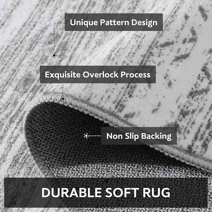 6x9 Area Rugs for Living Room Machine Washable Rug Distressed Indoor Carpet - Image 5