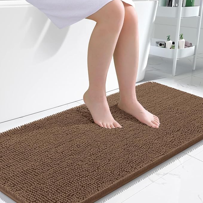 OLANLY Large Bathroom Rugs 50x30, Extra Soft Absorbent Chenille Bath Rugs by OLANLY