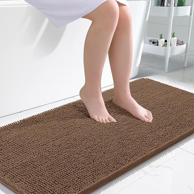 OLANLY Large Bathroom Rugs 45x27, Extra Soft Absorbent Chenille Bath Rugs by OLANLY