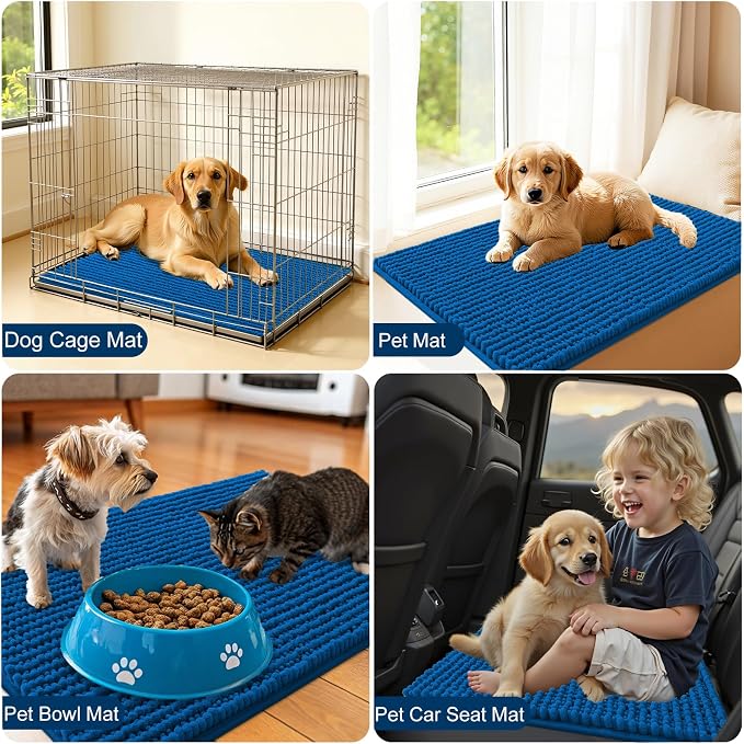 OLANLY Dog Door Mat for Muddy Paws 44x24, Ultra Absorbent Chenille Mud Doormat - Image 7