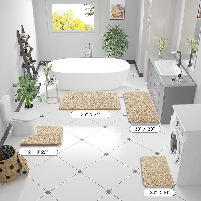 OLANLY Toilet Rugs U-Shaped 24x20, Extra Soft Absorbent Chenille Contour - Image 8