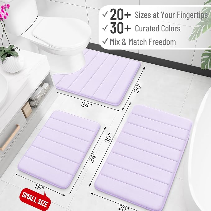OLANLY Memory Foam Bath Mat 32x20, Super Soft Absorbent Bathroom Rugs, Quick Dry - Image 2