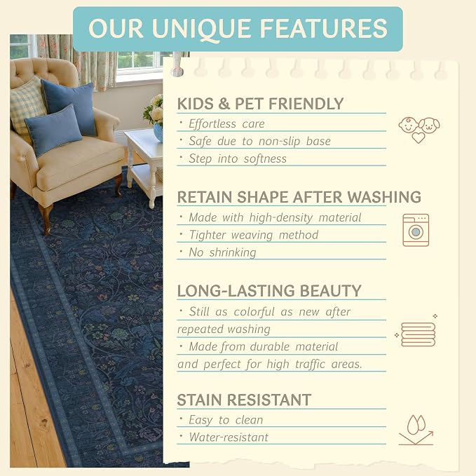 3x5 Large Entryway Rugs, Non Slip Washable Area Rug - Image 7