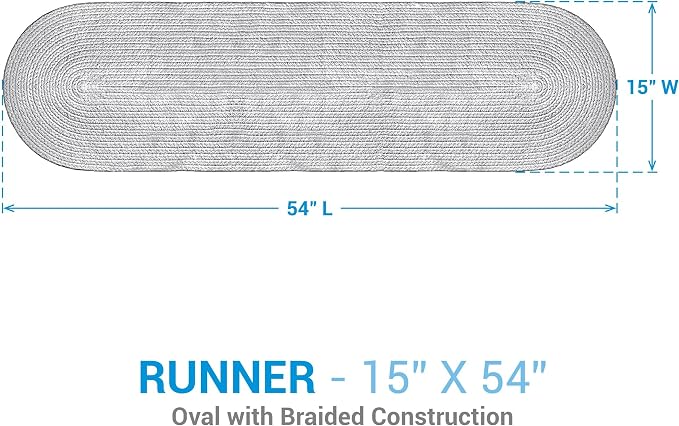 Park Designs Spice Bin Table Runner 15" x 54", Mint Braided | Cotton | Braided - Image 4