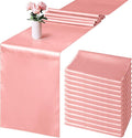 Aneco 12 Pack Satin Table Runner 12 x 108 Inch Rose Gold Long Wedding Satin by Aneco