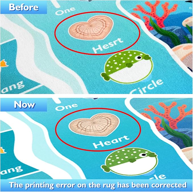 ABC Kids Ocean Rug for Playroom, 3x5 ft Alphabet Classroom Rug, Educational - Image 2