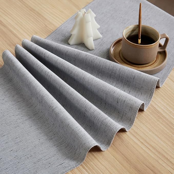 Cotton Linen Table Runner, 13x36 Inch, Machine Wash - Image 5
