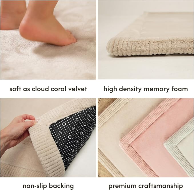 Hakuna Matte CloudSoft Mat for Floor 60" x 80" Beige | Coral Velvet - Image 4