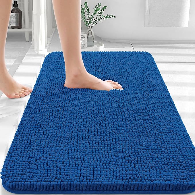 OLANLY Bathroom Rugs 36x24, Extra Soft Absorbent Chenille Bath Rugs, Rubber - Image 2