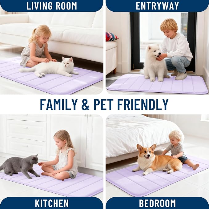OLANLY Memory Foam Bath Mat 44x24, Super Soft Absorbent Bathroom Rugs, Quick Dry - Image 9