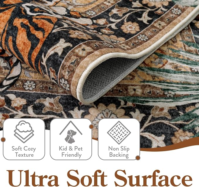 Moynesa Tiger 6x9 Rug, Washable Large Rugs - Image 4