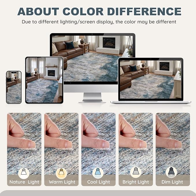 DMOYEST 10x14 Area Rug for Living Room, Washable & Non Slip Large Indoor Carpet - Image 6