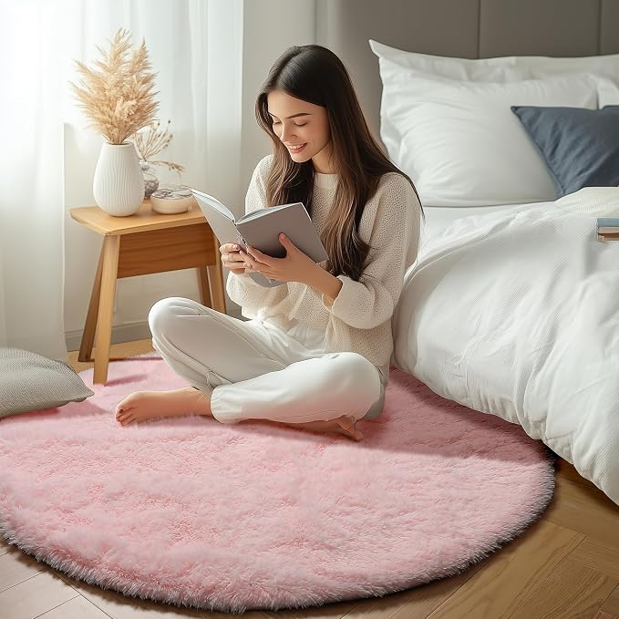 ONASAR Light Pink Round Area Rugs 6ft - Image 6