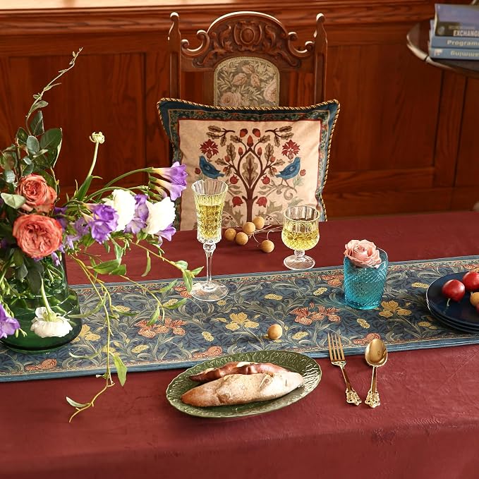 Patdrea Designer Vintage French Velvet Table Runner, Decorative Runner - Image 4
