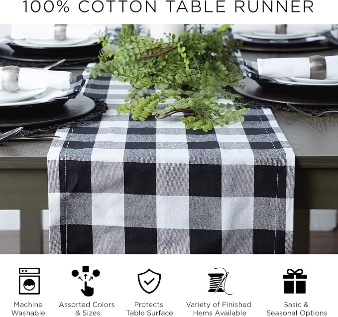 DII Farmhouse Braided Stripe Table Runner Collection, Vintage Linen - Image 9