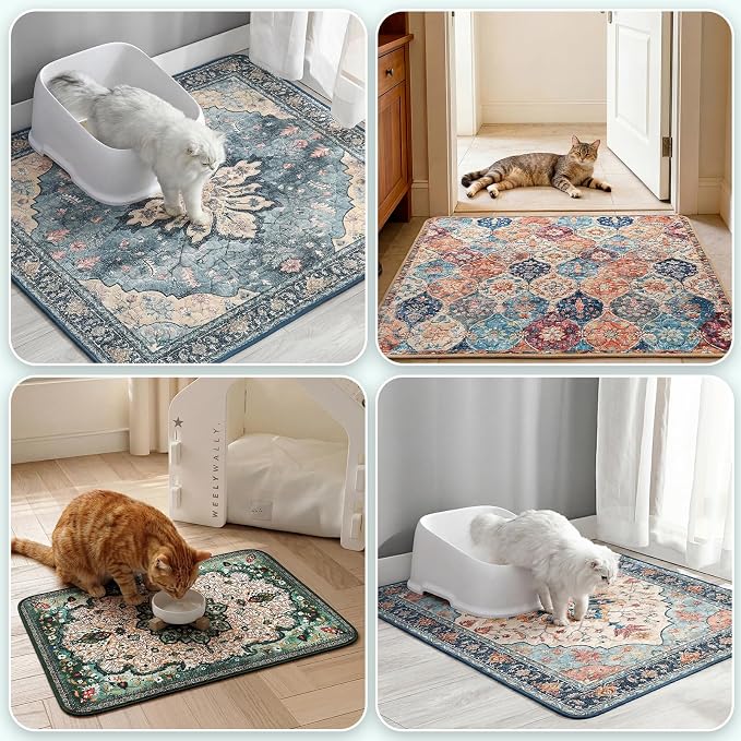Hompet Cat Litter Mat 2 Pack, 24x60 Large Machine Washable Trapping Mats - Image 4