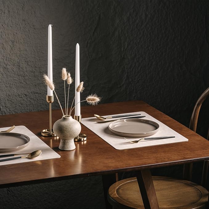 Placemats Set of 6, DOLOPL Reversible Dual-Color Faux Leather Place Mats - Image 5
