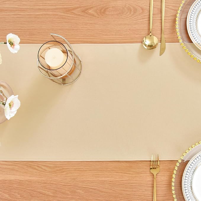 Faux Linen Table Runner Water Resistant 13 x 60 in, Coffee Table Runner - Image 7