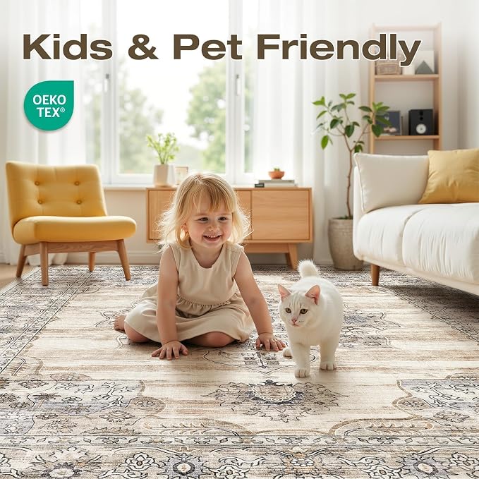 Washable 7x9 Area Rug for Living Room - Image 4