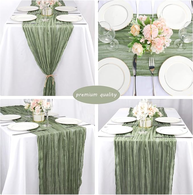 12 Pack 10Ft Cheesecloth Table Runner 35x120 Inch Boho Gauze Table Runner - Image 5
