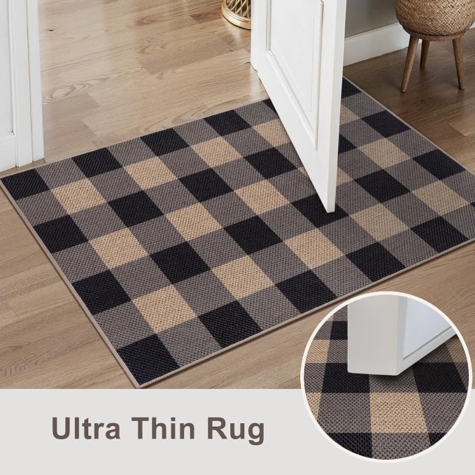 Tangsoo Checkered Easy Jute Rug 5x7 Large Washable Area Rug - Image 4
