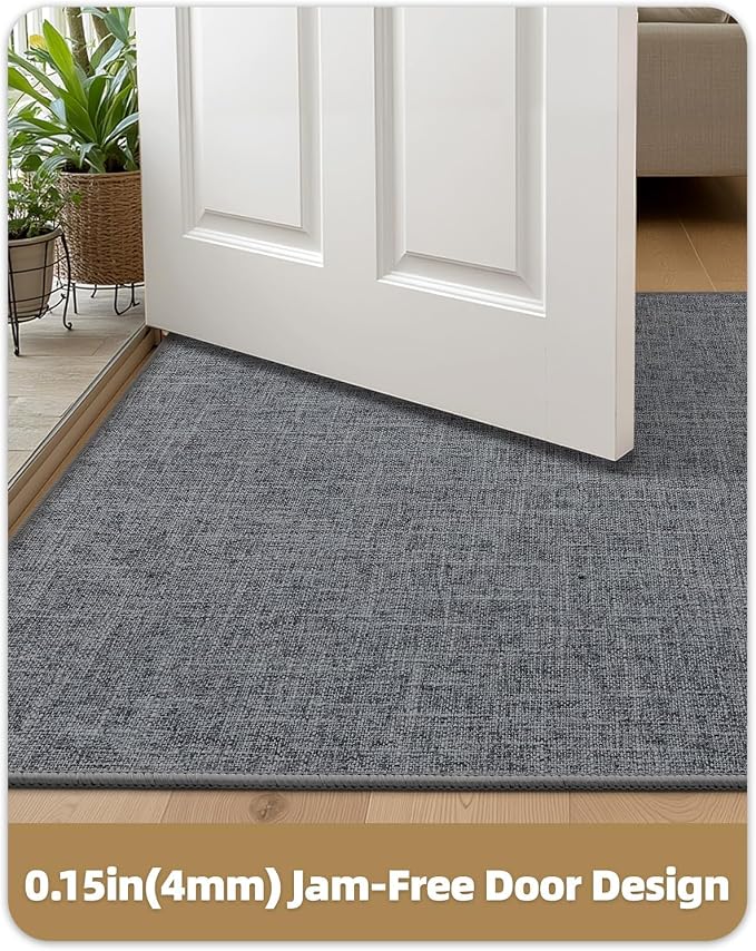 Color&Geometry Ultra Thin Indoor Door Mat 48"x72", Non Slip Rubber Backed Dirt - Image 3