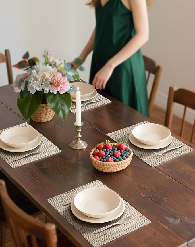 Leetaltree Light Brown Placemats Set of 12 - Image 3