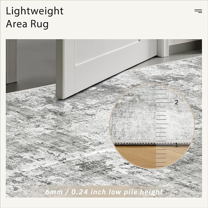 Soalmost Abstract Rug 8x10 Large Living Room Rugs Neutral Modern Washable Area - Image 7