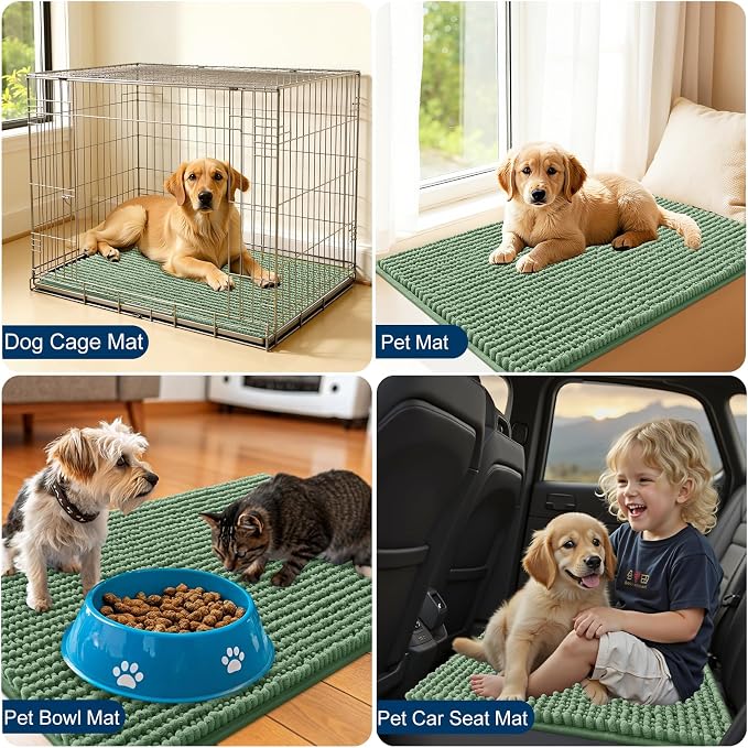 OLANLY Dog Door Mat for Muddy Paws 24x16, Ultra Absorbent Chenille Mud Doormat - Image 7