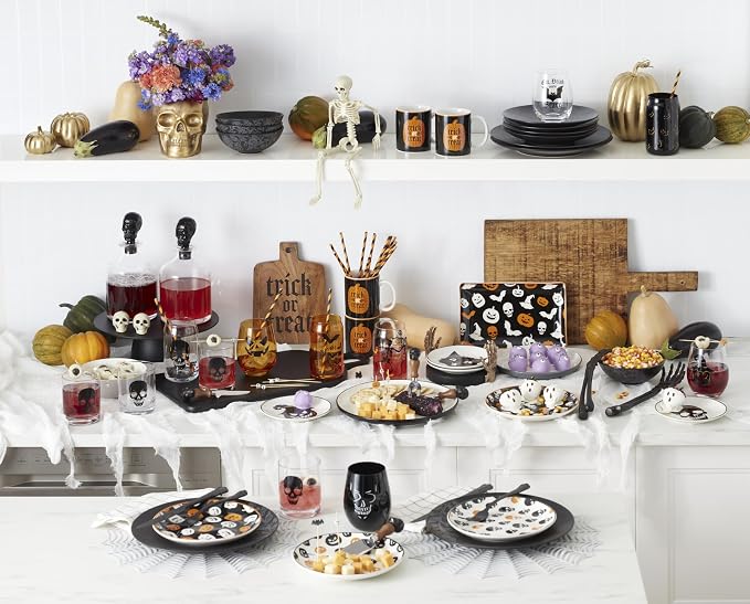 Oneida Flatware Utensil Set, Vintro Halloween Satin Black Skeleton 2-Piece - Image 6