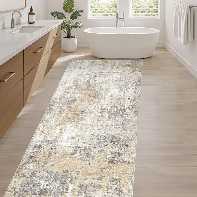 Runner Rug Kitchen Washable Rugs: 3x8 Non-Slip Abstract Soft Modern Stain - Image 5