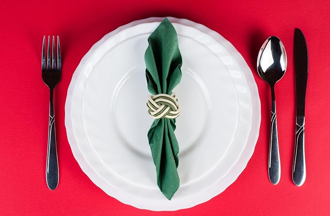 ALPHA Living HOME Modern Woven Napkin Rings Set of 12 - Image 5