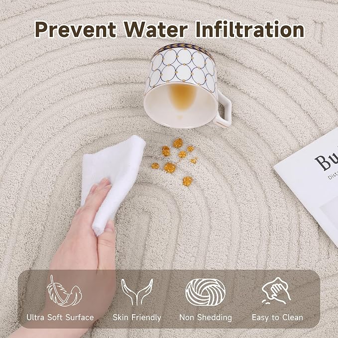 Pauwer 3x12 Washable Area Rugs for Living Room Modern Beige Solid Color Soft - Image 4