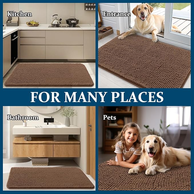 OLANLY Dog Door Mat for Muddy Paws 59x35, Absorbs Moisture and Dirt, Absorbent - Image 8