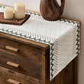 Macrame Side Trim Boho Woven Table Runner, Moss 12x48 Inch | Crochet Hollow by ZEEMARTONLINE