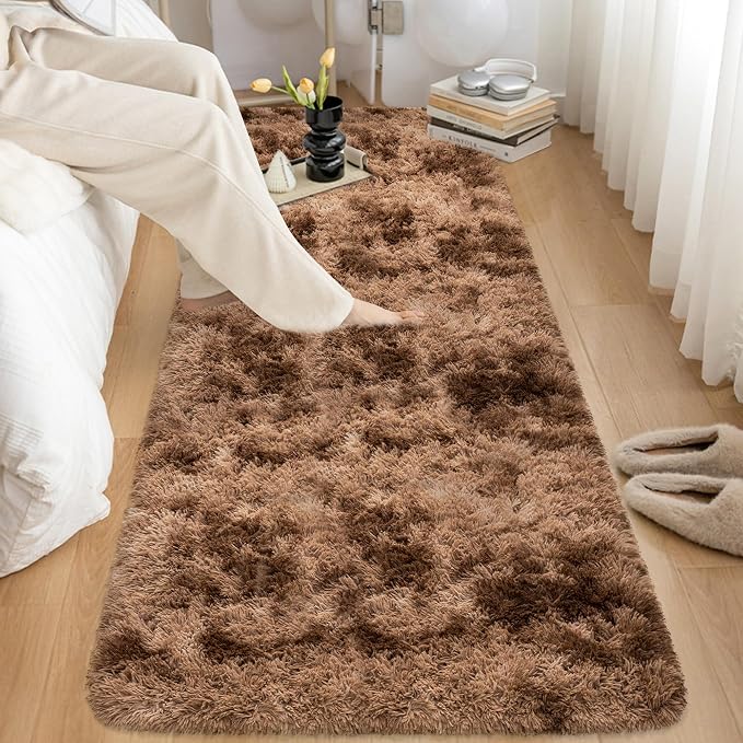 2x10 Feet Soft Fluffy Brown Long Runner Rug - Image 8