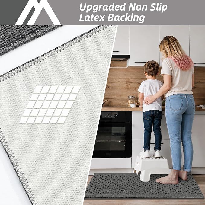 COSY HOMEER 48x20 Inch/30X20 Inch Kitchen Rug Mats Made of 100% Polypropylene 2 - Image 3