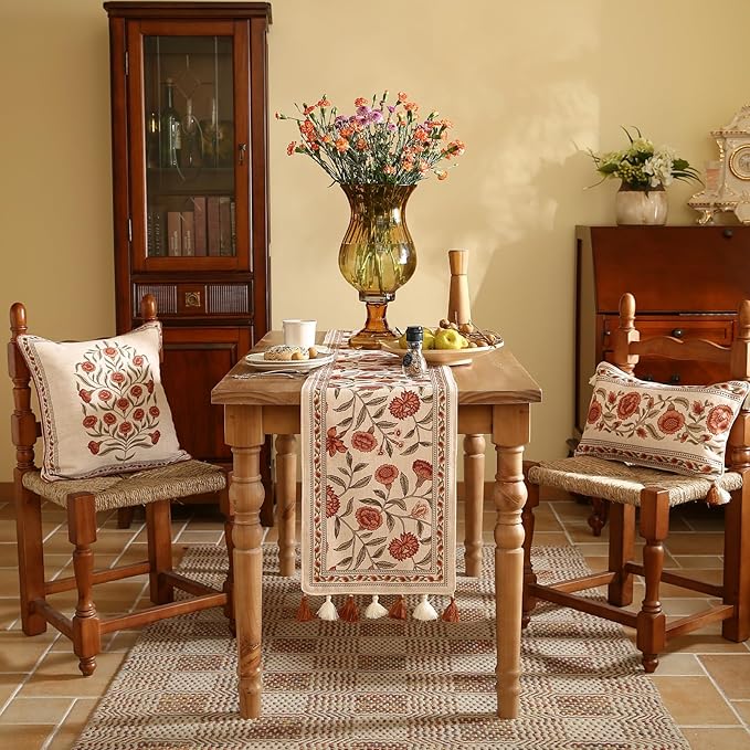 Designer French Linen Table Runner, Kitchen Decor, Dining Table, Thanksgiving - Image 3