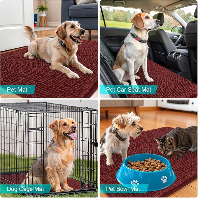 OLANLY Dog Door Mat for Muddy Paws 40x32, Absorbs Moisture and Dirt, Absorbent - Image 7