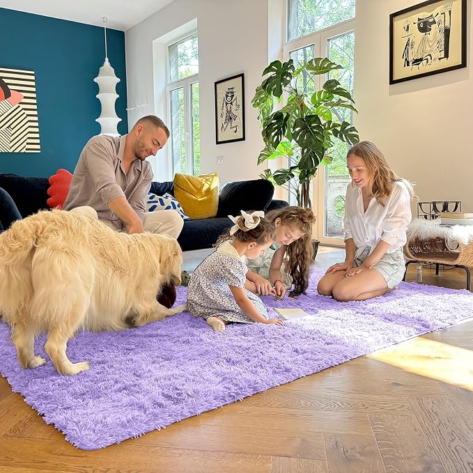 OLANLY 3x5 Machine Washable Small Bedside Rug, Soft Fluffy Shaggy Rugs - Image 6