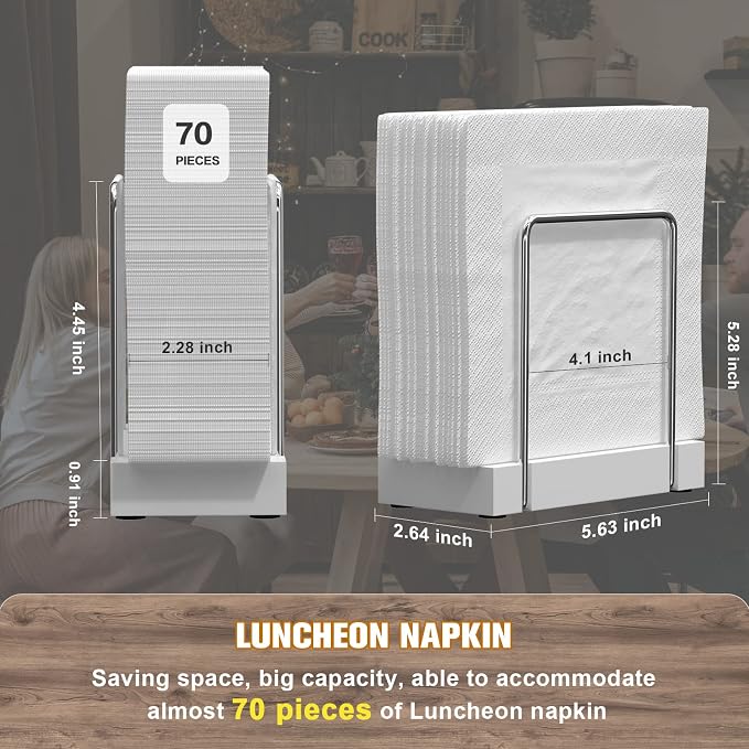 Wican Napkin Holder for Table, Bamboo Iron Standing Napkin Dispenser | Kitchen - Image 7