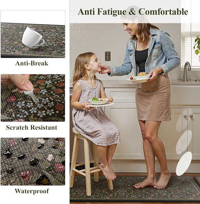 Collive Kitchen Mats for Floor 2PCS, Cushioned Anti Fatigue Rugs Non-Slip - Image 6