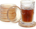JUXYES Set of 8 Heat-Resistant Clear Glass Coaster by JUXYES